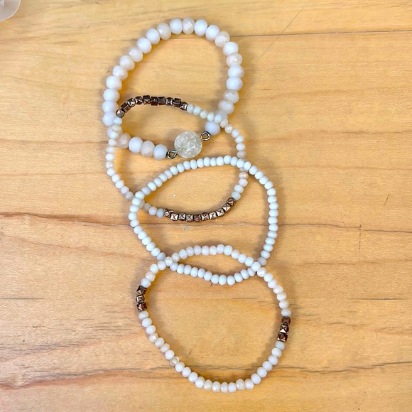 Ivory Bracelet Set of 4 by Bella U - Picture 1 of 1